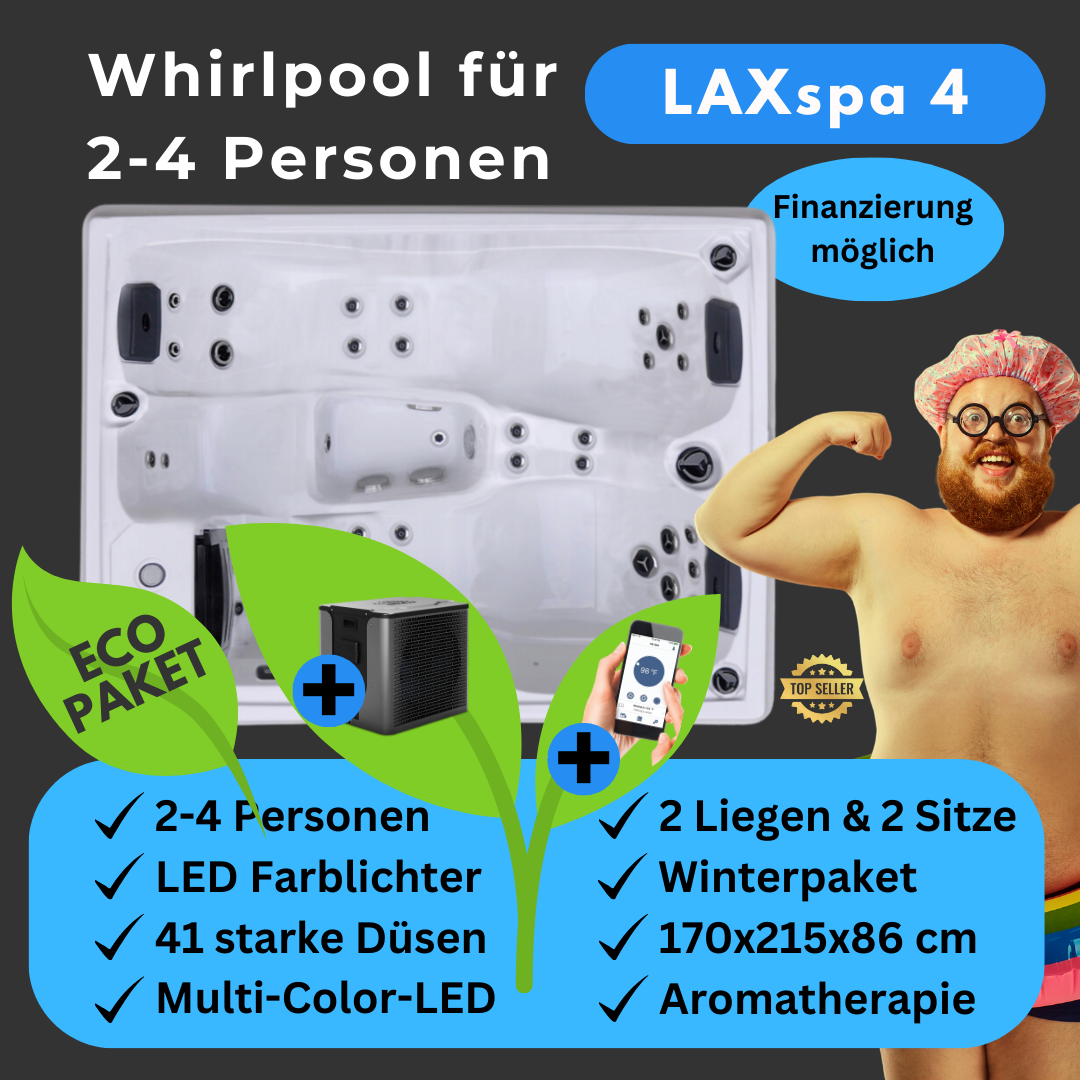 LAXspa 4 - Eco-Paket - Whirlpool für 4 Personen mit 2 Liegen