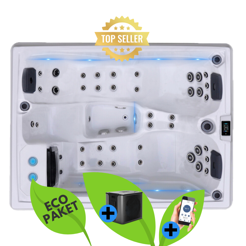 LAXspa 4 - Eco-Paket - Whirlpool für 4 Personen mit 2 Liegen