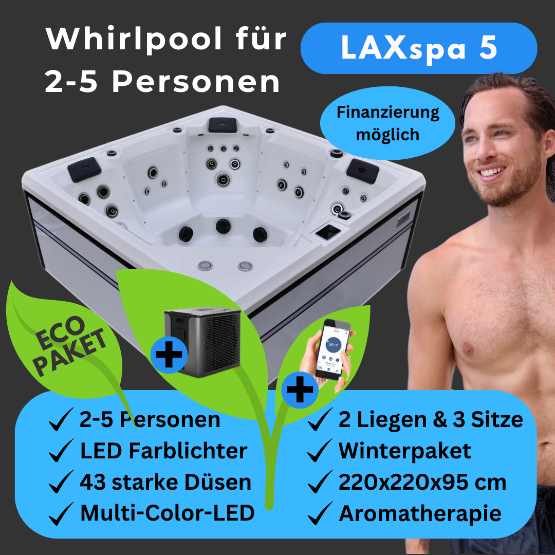 LAXspa 5 - Eco-Paket - Whirlpool für 5 Personen mit 2 Liegen