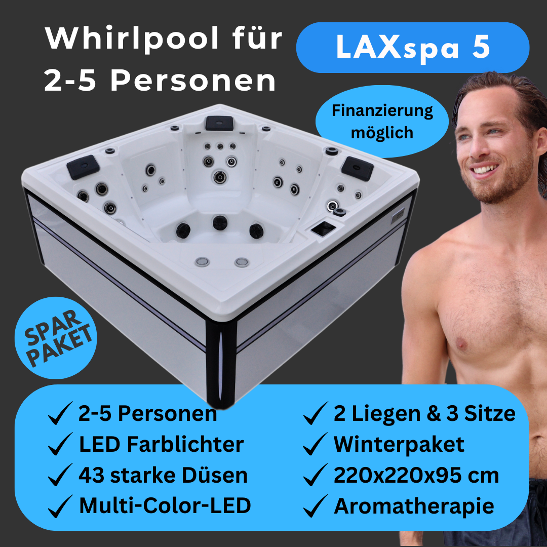 LAXspa 5 - Whirlpool für 5 Personen mit 2 Liegen.