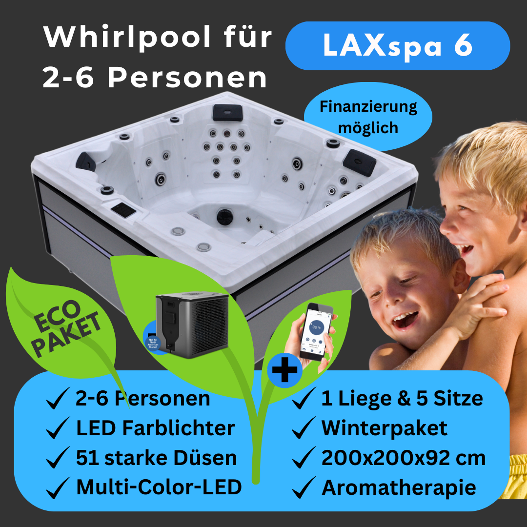 LAXspa 6 - Eco-Paket - Whirlpool für 6 Personen mit 1 Liege