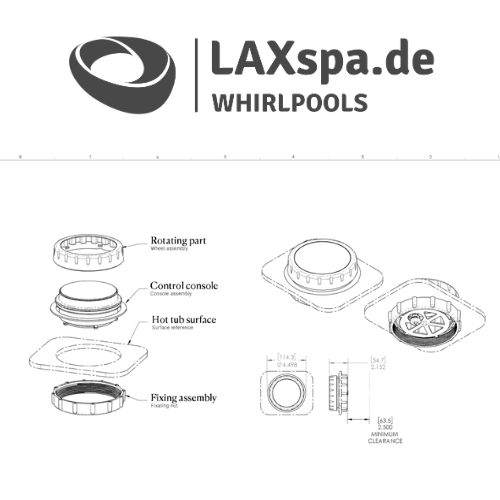 flx.go Gecko - Steuerrad mit LED Display zur Montage im Pool - Nachrüstsatz